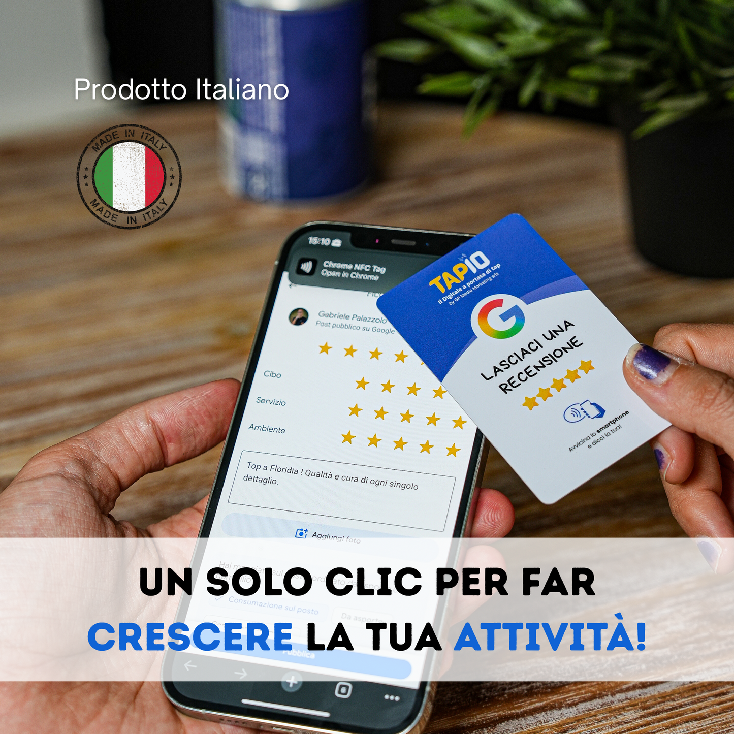 CARD per Recensioni Google in mobilità o al Tavolo