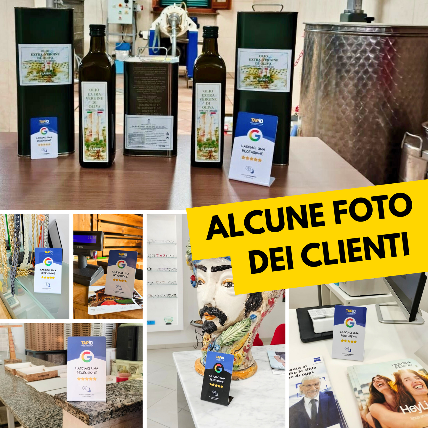 TAPIO Stand per aumentare da subito le Recensioni su Google