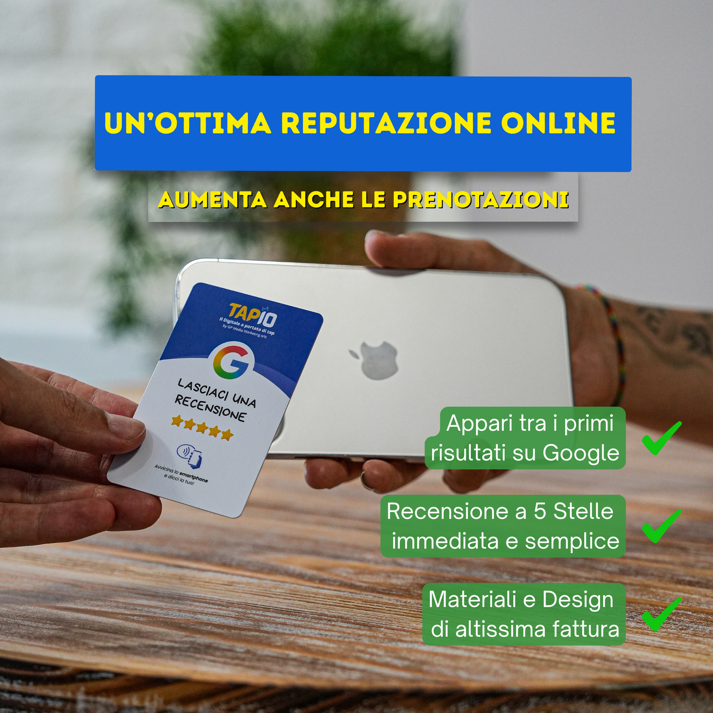 CARD per Recensioni Google in mobilità o al Tavolo