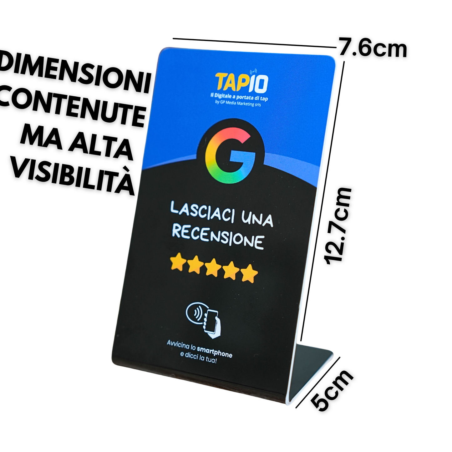 TAPIO Stand per aumentare da subito le Recensioni su Google