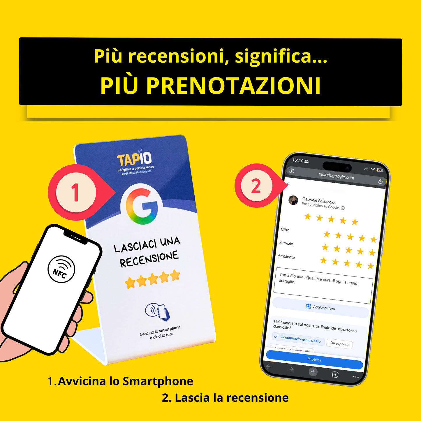 TAPIO Stand per aumentare da subito le Recensioni su Google
