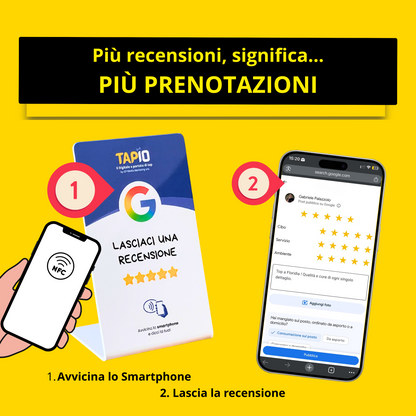 TAPIO Stand per aumentare da subito le Recensioni su Google