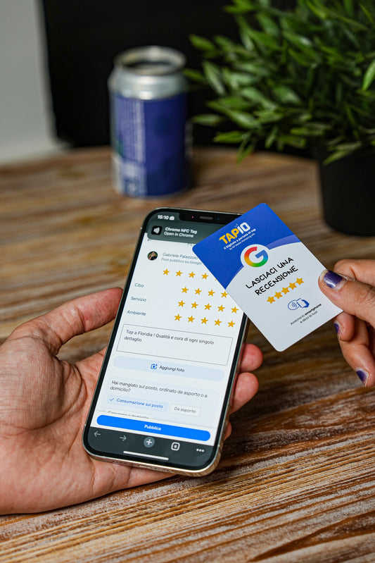 CARD per Recensioni Google in mobilità o al Tavolo