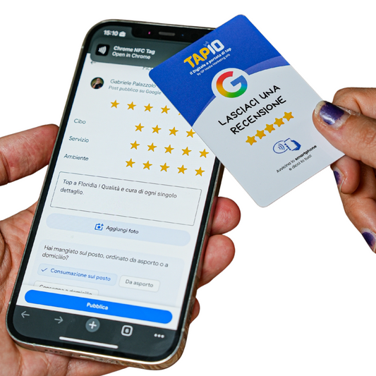 CARD per Recensioni Google in mobilità o al Tavolo