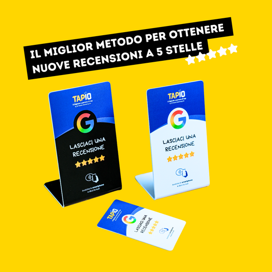 TAPIO Stand per aumentare da subito le Recensioni su Google