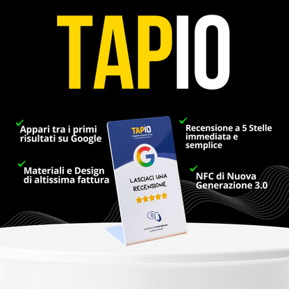 TAPIO Stand per aumentare da subito le Recensioni su Google